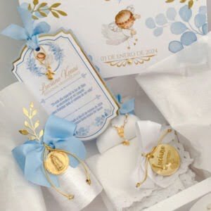 Set de Cirio y Pañuelo Bautizos