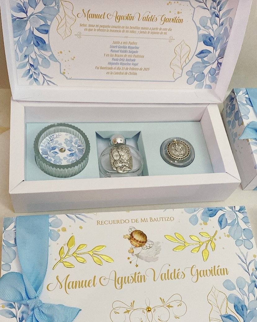 Set Botellita Italiana con Velita y Mini Denario con Medalla San Benito – Recuerdo de Bautizo Personalizado