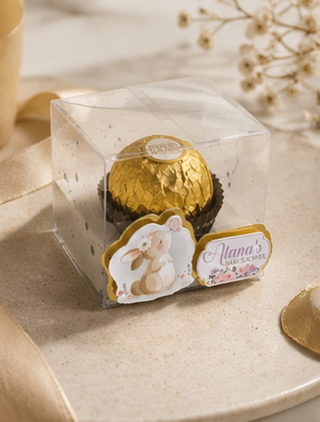 Caja de Mica Personalizada para Chocolate Ferrero – Recuerdo Baby Shower, Matrimonio y Eventos