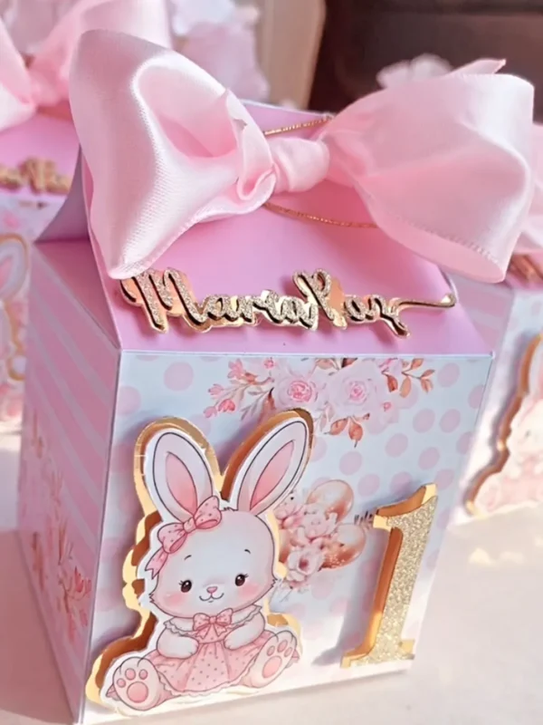 Cajita Decorativa con Velita para Cumpleaños y Baby Shower