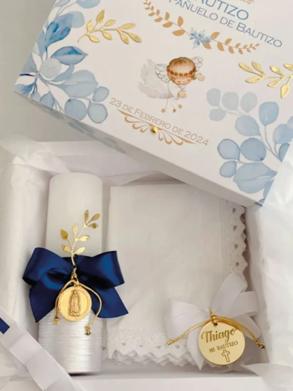 Set de Cirio y Pañuelo de Bautizo